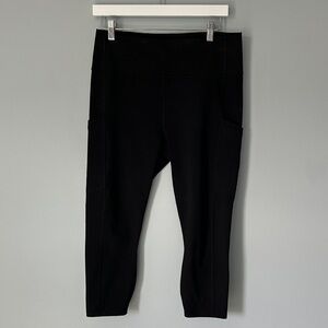 Fabletics Black High-Waist Capri Leggings with Side Pockets XL